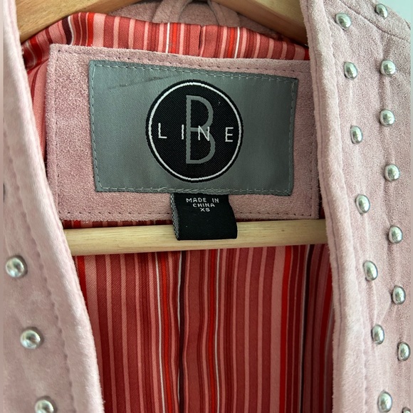 Line Pink Suede Leather Jacket - Picture 5 of 12